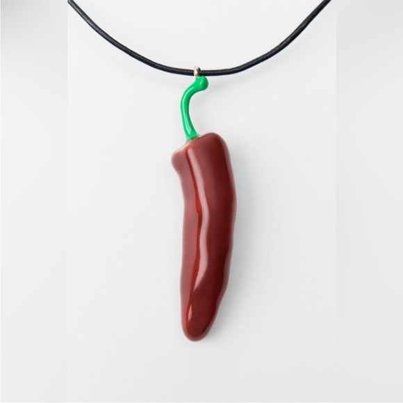 NWOT Zara Chili Pepper Pendant Necklace - Picture 8 of 12